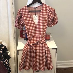 Zara gingham dress size M